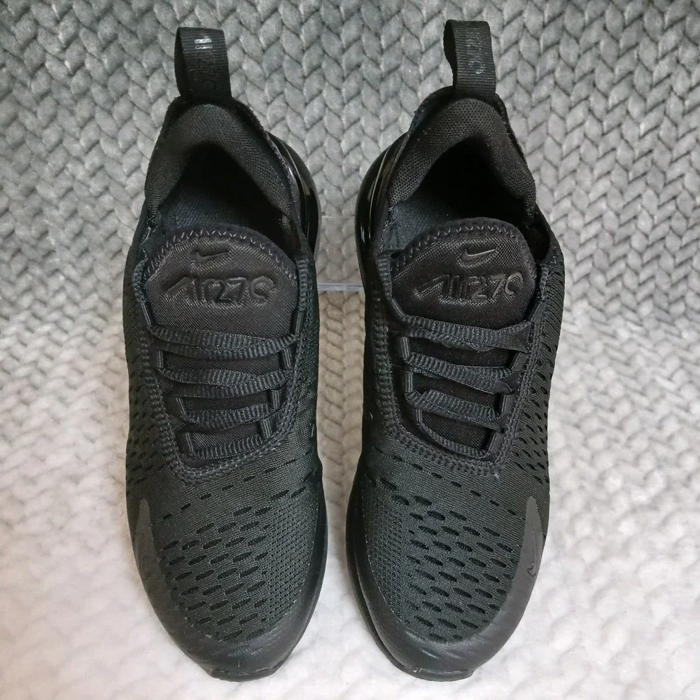 Nike Air Max 270 Black GS Walking Running Sneakers Shoes Size 4.5Y Women's 6